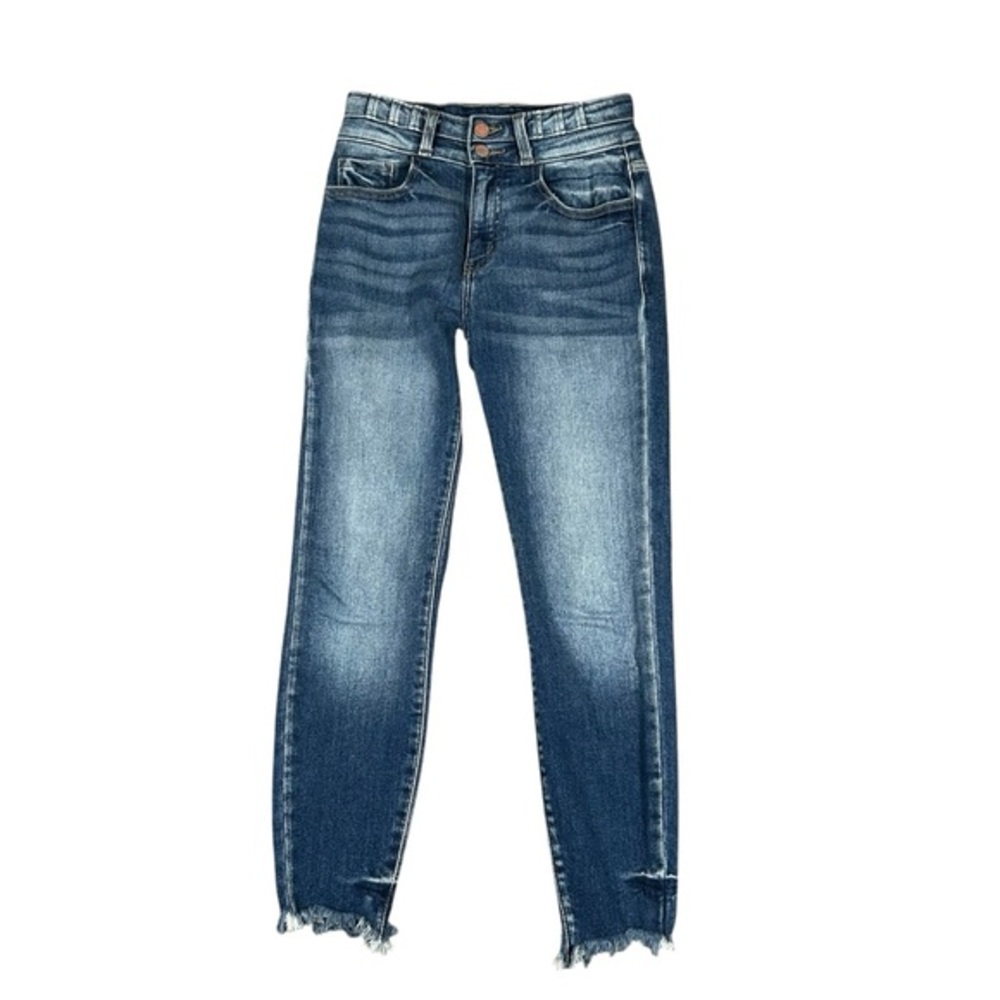 KanCan Signature Ultra High Rise Ankle Skinny Jeans Stretch Raw‎ Hem Size 25